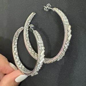 Rhinestone hoop earrings
